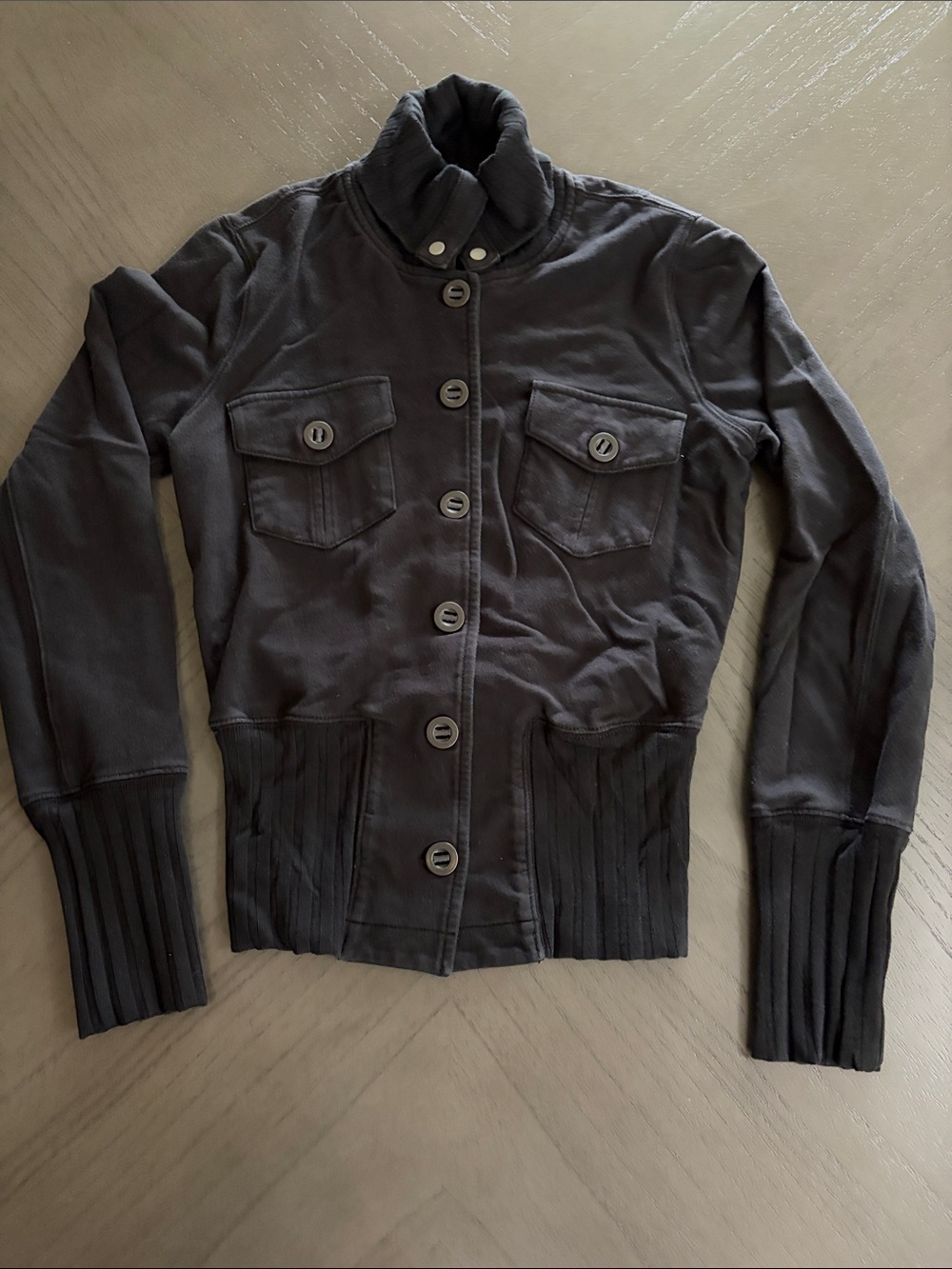 Women's MeXX Black Button-Front Knit Jacket size small